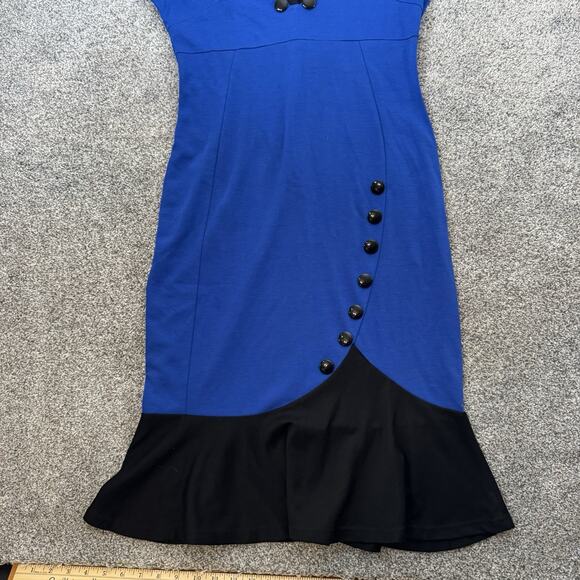 Homeyee Midi Dress 8 Retro 50s Pinup Office Classy Elegant Rockabilly Wiggle - Picture 8 of 15